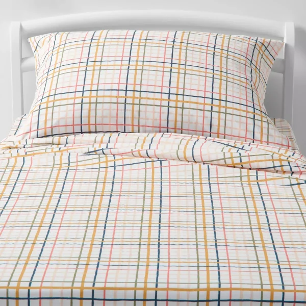 Plaid Print Cotton Kids' Sheet Set
