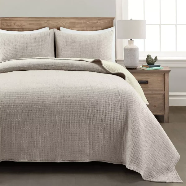 3pc Pickstitch Quilt/Coverlet